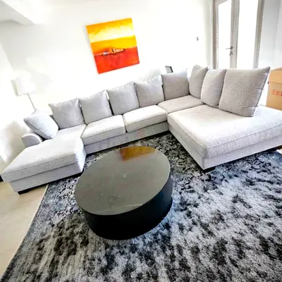High Quality The one Kingstone U shape sofa light Grey