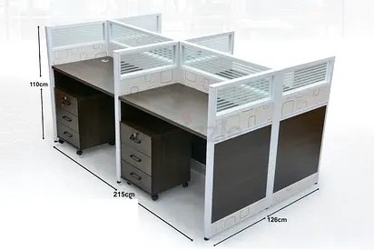 Six person office workstation desk for 4 person