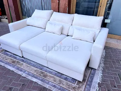 Ikea Eskilstuna L shape sofa bed beige