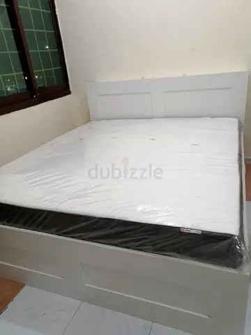 Ikea brimness king bed with headboard 4  drawers underneath