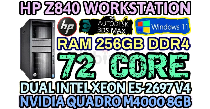 256 غيغابايت ذاكرة وصول عشوائي HP Z840 محطة عمل 72 نواة 2 معالج إنتل زيون E5-2697 V4 نفيديا كوارو M4000 8 غيغابايت DDR5629316660284181110