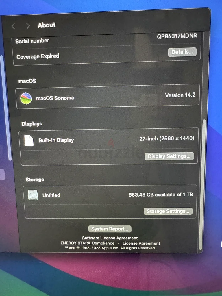 آبل ماك 27 بوصة منتصف 2010 بسعة 1 تيرابايت63257122230146112