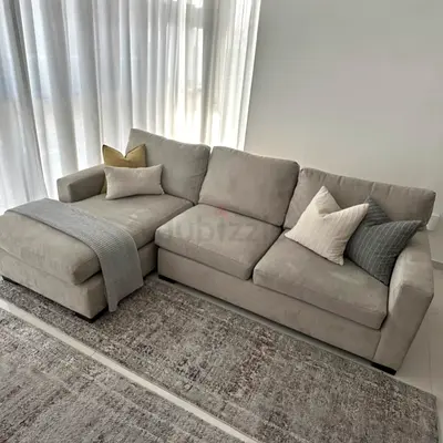 Crate and barrel Axis L shape Sofa Grey like a brand new