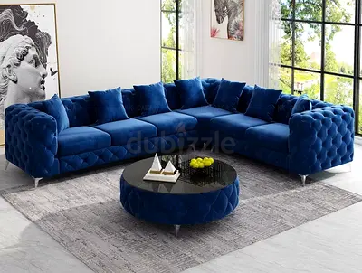 Blue-L shape sofa set for sale
