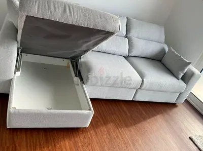 As new Ikea Eskilstuna L shape sofa light grey