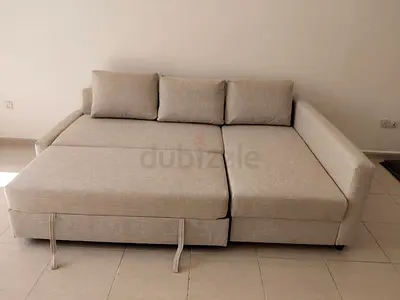 IKEA L Shape Sofa cum bed with big storage and you can fix the storage left or right anyside