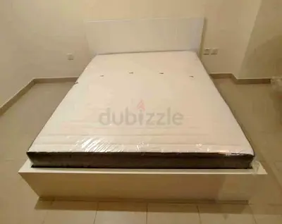 IKEA malam queen size 160/200 bed with IKEA mattress and 2 storage drawers underneath