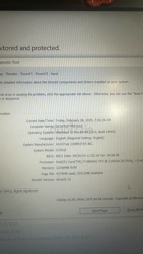 لاب توب الألعاب Asus ROG G750JY63167116421763113