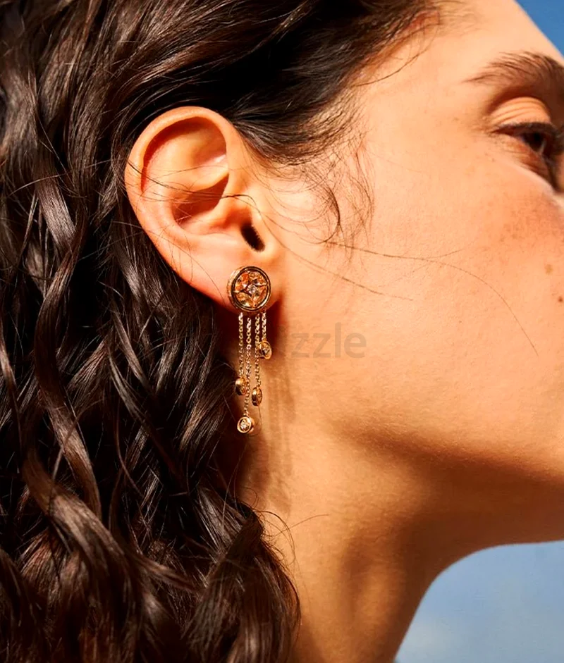 Halo Gemstone Copper Coin Drop Earrings63172683387522111