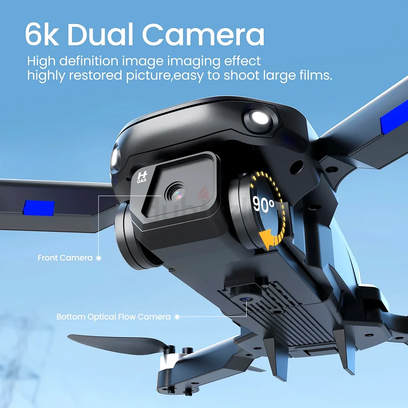 F196 Drone with 6K HD Camera for Adults and Kids, FPV Drone with Brushless Motors 3 Batteries, Black63235112135553113
