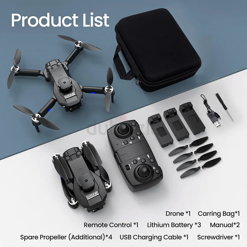F196 Drone with 6K HD Camera for Adults and Kids, FPV Drone with Brushless Motors 3 Batteries, Black63235112135553111