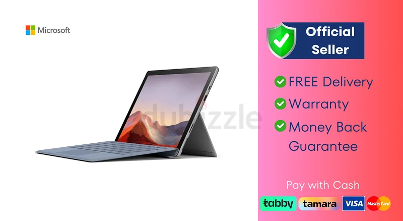 Microsoft Surface Pro 7 - i5 - 12.3 Touchscreen - Free Delivery - Warranty632571203761931119