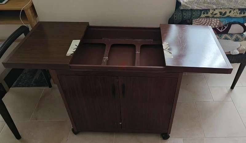 Wolf Power Freestanding 3 Dish Food Warmer Trolley With Slide Cover, Mahogany, Wps6232D63220326774017112
