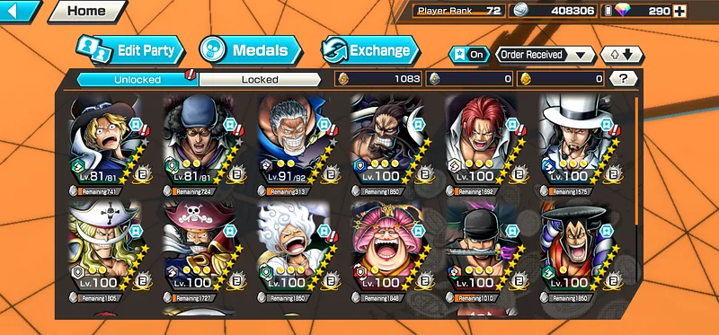 One piece bounty rush account63199129308803112