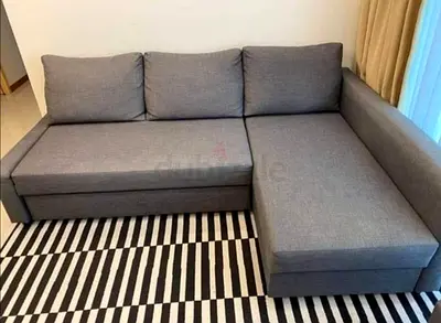 L shape Sofa bed with storage grey colour
