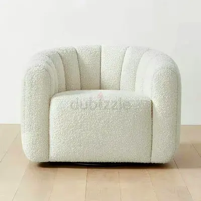 Elegant Bouclé Swivel Accent Chair – Modern  Cozy