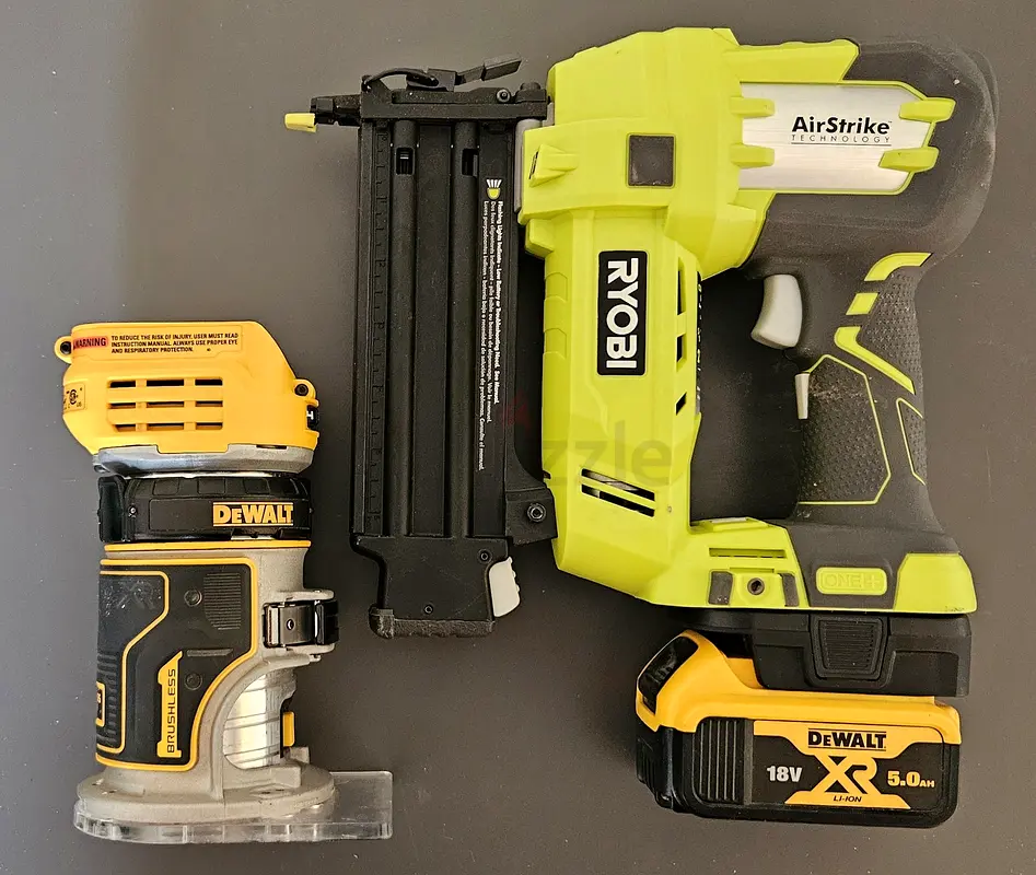 DeWalt Router  Ryobi Nailer (Cordless)