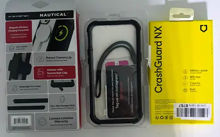 GhostekNAUTICAL/ Renoshielv Waterproof iPhone 14 Pro Max Case with Belt Clip, Screen Protector and M