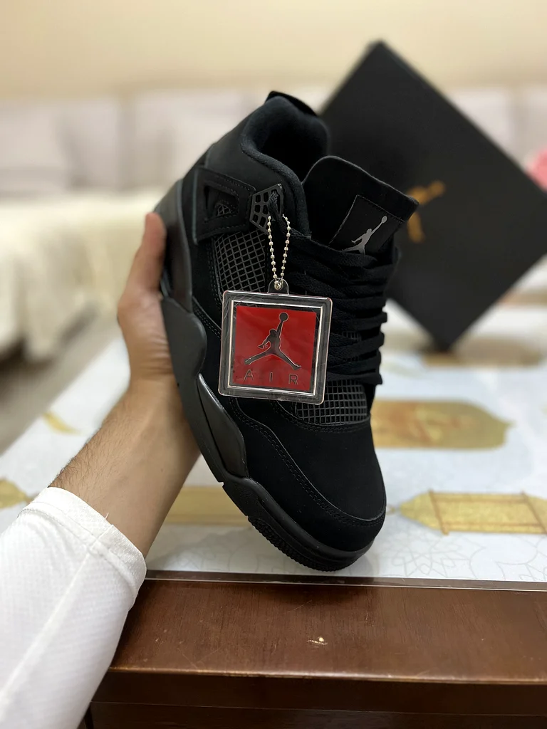 Original Nike Air Jordan 4 Retro Black Cat63238592473858111