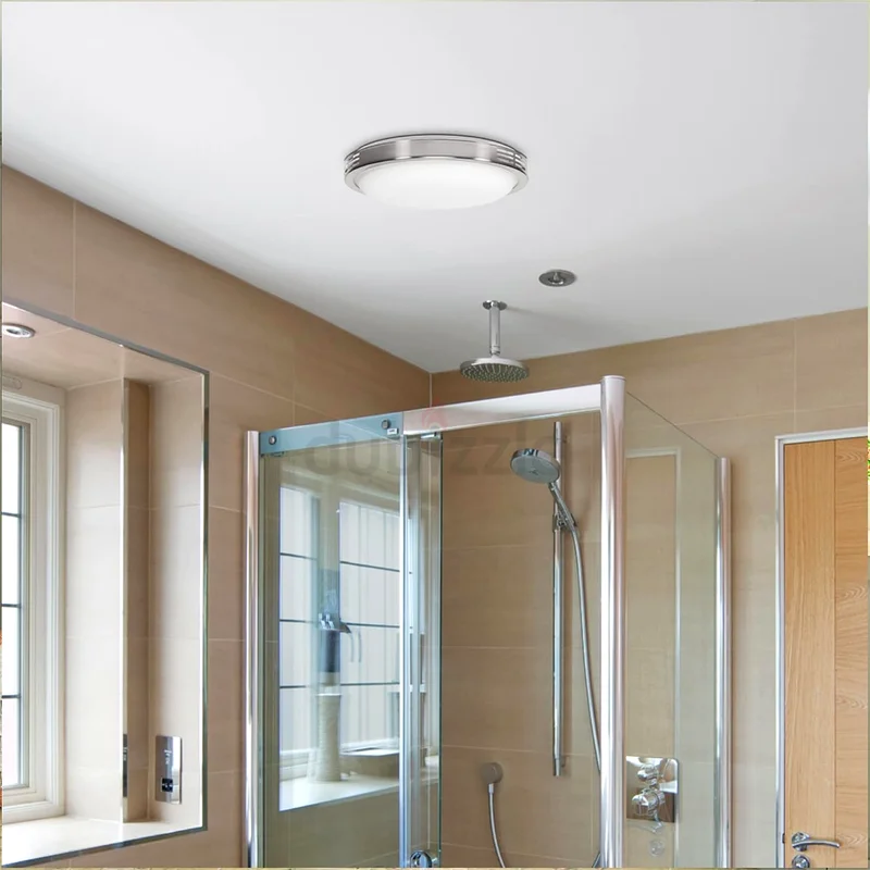 مروحة حمام Homewerks مع إضاءة LED، تركيب سقفي، تهوية عادم صامتة، 2.5 سون، 100 قدم مكعب في الدقيقة63178435714434111