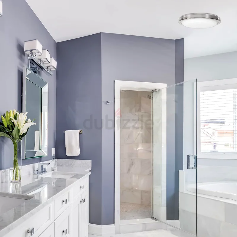 مروحة حمام Homewerks مع إضاءة LED، تركيب سقفي، تهوية عادم صامتة، 2.5 سون، 100 قدم مكعب في الدقيقة63178435714434112