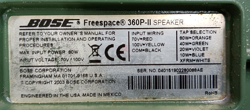 Bose 360P-ll speaker  (each one)63261276992259112
