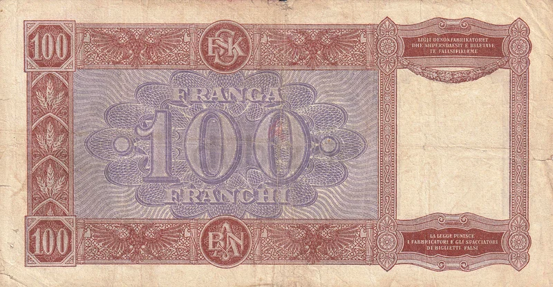 ألبانيا 100 فرانك ورقة نقدية 194563264070055939111