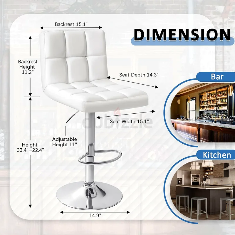 Sleek White Bar Stool - Perfect for Any Modern Space63221348766337111