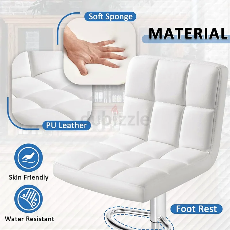 Sleek White Bar Stool - Perfect for Any Modern Space63221348766337112
