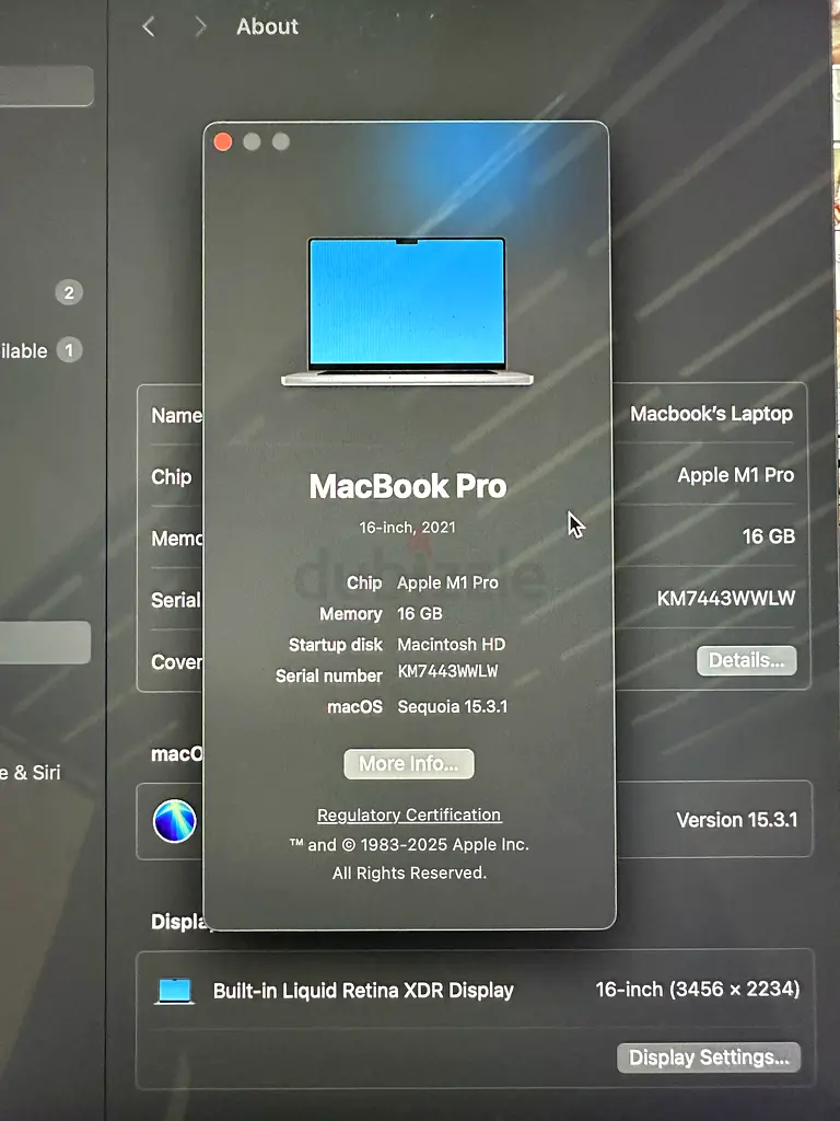 Macbook Pro M1 16.2” 16GB/1TB63255536919298112
