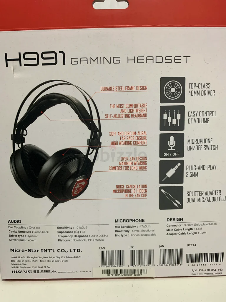MSI H991 Gaming Headset - Experience Immersive Gaming!63202680554243111