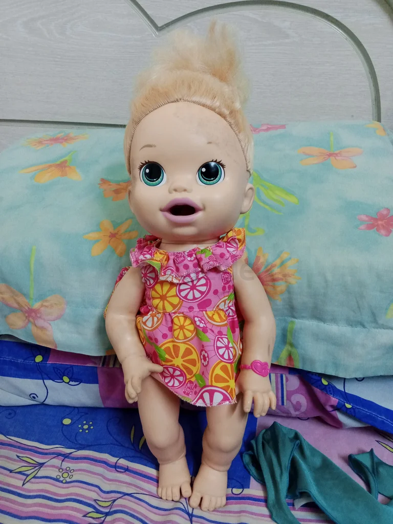 Baby alive talking Doll talking English and spanish in Colorful Dress628647103911691128