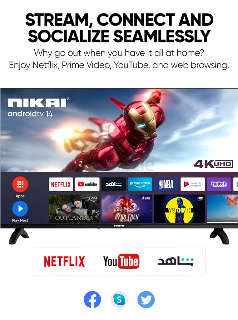 Nikai Smart Ultra HD, 4K, 65-inch Television - UHD65SLED163261283765249113