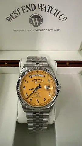 West End Watch Co. Automatic, Yellow dial, Arabic Hour marker, 41mm