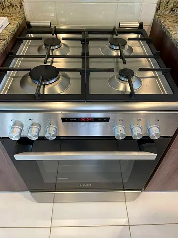Siemens 4 Burner Gas  Electric Oven Cooker HX8P3AE50M Silver 60cm