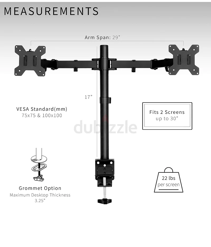 VIVO Dual Monitor Desk Stand / Mount63166654568963112