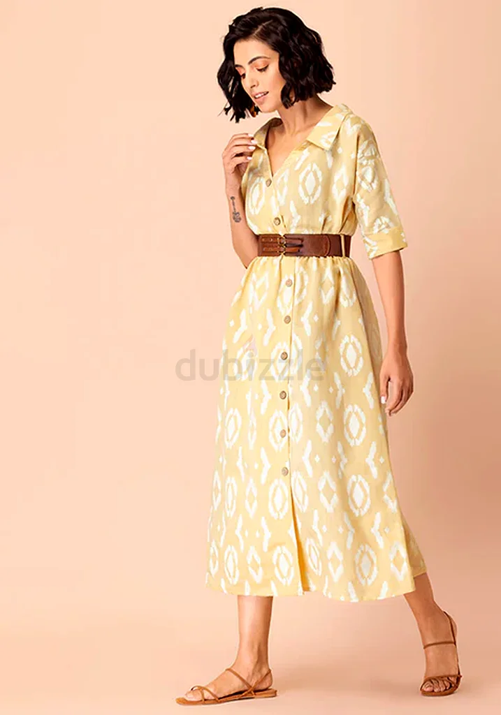 House of Indya Ikat Print Midi Dress63238110628098111