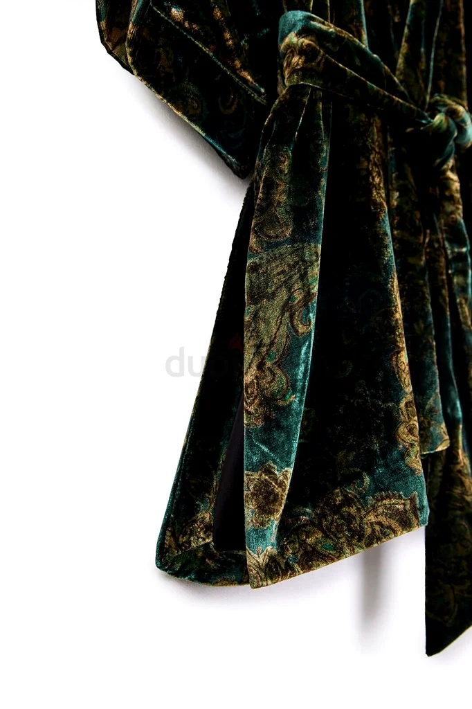 Stunning Zara Printed Velvet Kimono With Belt63238110634497112