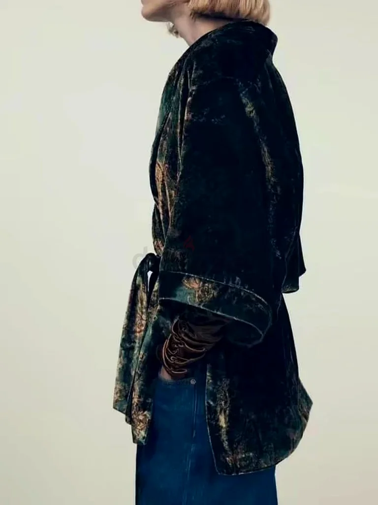 Stunning Zara Printed Velvet Kimono With Belt63238110634497114