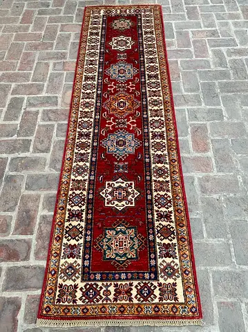 80 x 280cm Runner Carpet | new Handknotted Fine Super Kazak Carpet Runner