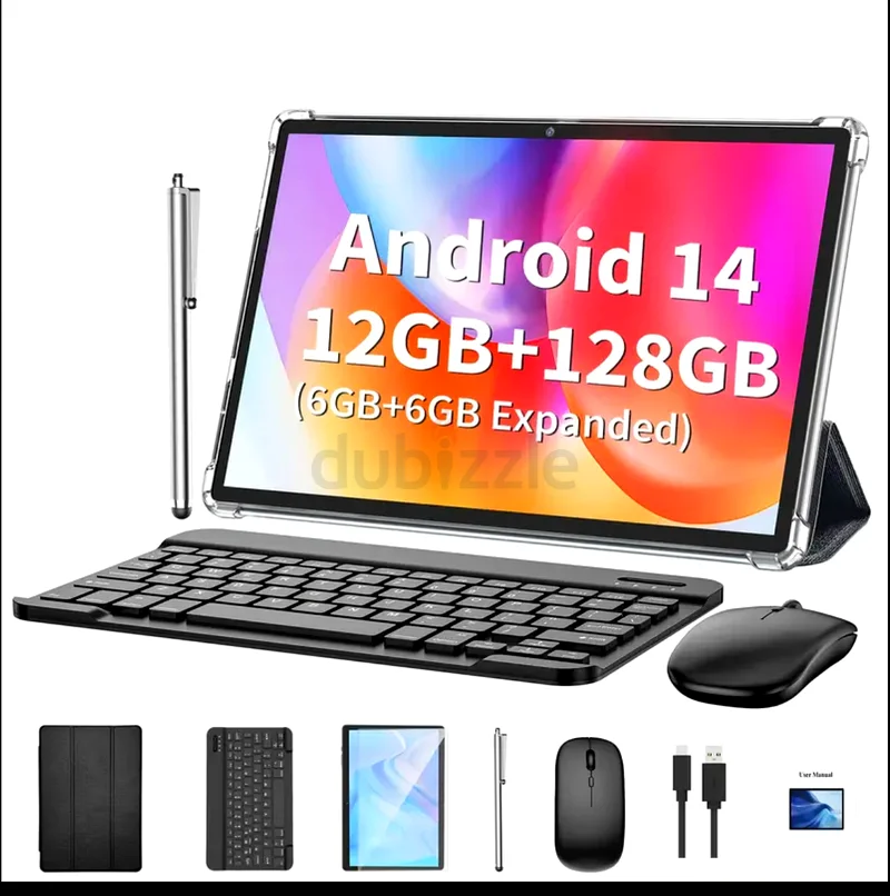 جهاز لوحي RELNDOO بنظام أندرويد مع غطاء، فأرة، وقلم ستايلس632218518416671124