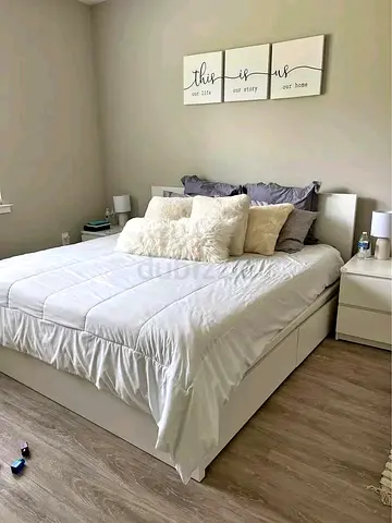 IKEA MAlm Storage BeD With Mattress In GooD Condition