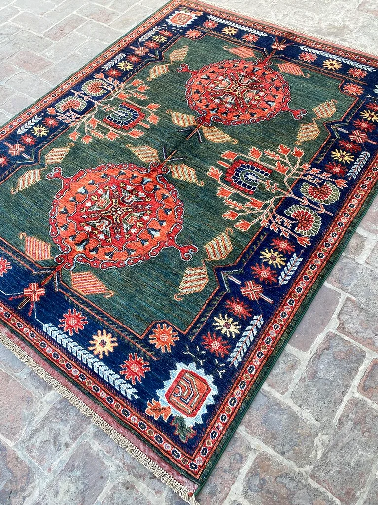 155 × 200 سم | سجادة خوتان يدوية الصنع جميلة جديدة وجودة عالية63182263350403112