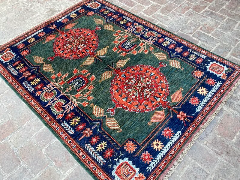 155 × 200 سم | سجادة خوتان يدوية الصنع جميلة جديدة وجودة عالية63182263350403113