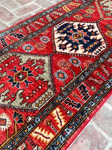 90 x 306 cm | New Handknotted Karaja Runner Carpet Fine Quality