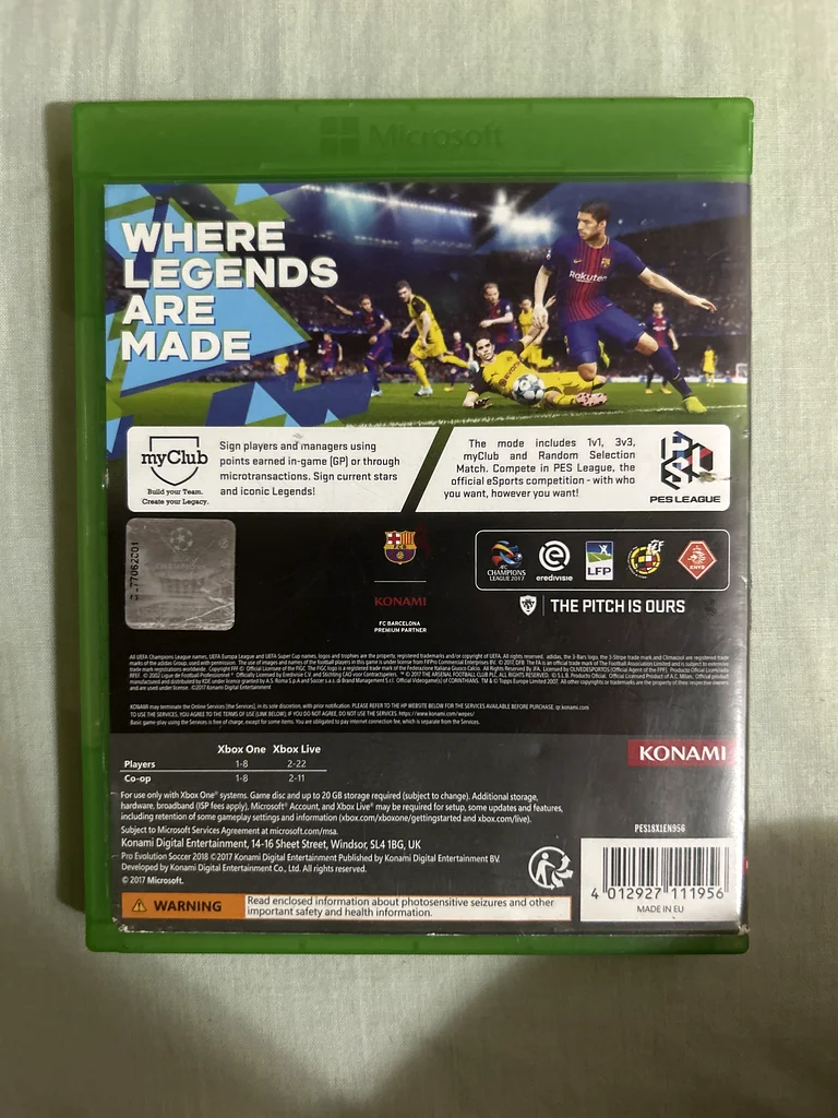 PES 2018 Xbox One63228833662339112