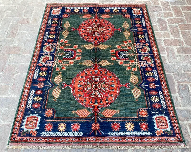 155 × 200 سم | سجادة خوتان يدوية الصنع جميلة جديدة وجودة عالية63182263350403111