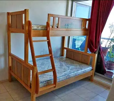 New solid wood family bunk bed with mattress sell