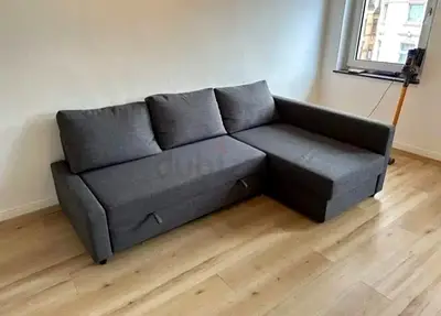 L sofa cum bed with storage gray colour