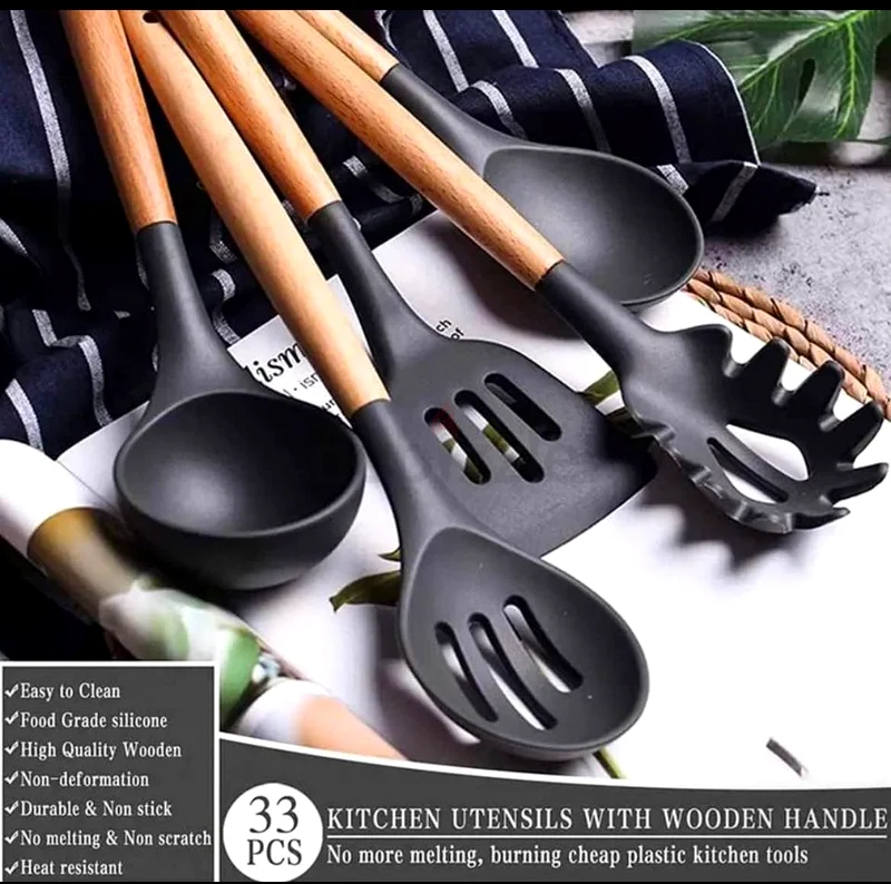 33-Piece Premium Silicone Kitchen Utensil Set – The Ultimate Cooking Companion!63263505560449112